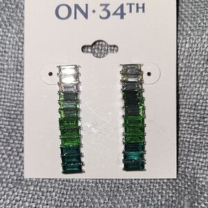 Green Ombre Tower Earrings By ON 34th